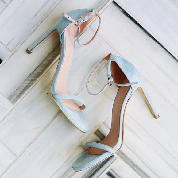 Stuart Weitzman Nudistsong in Azure (light blue) suede. Worn once! Size 7 - Picture 1 of 10